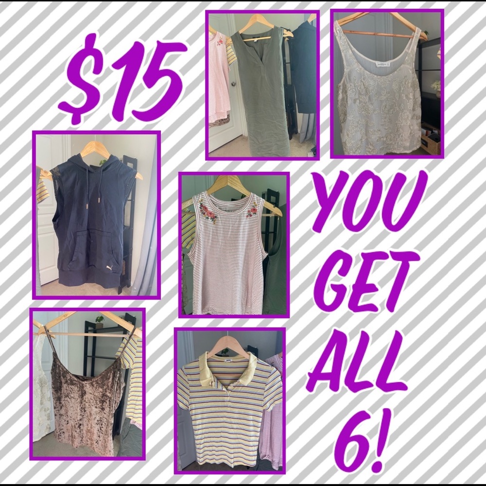 Bundle of 6 Summer tops (6pack)